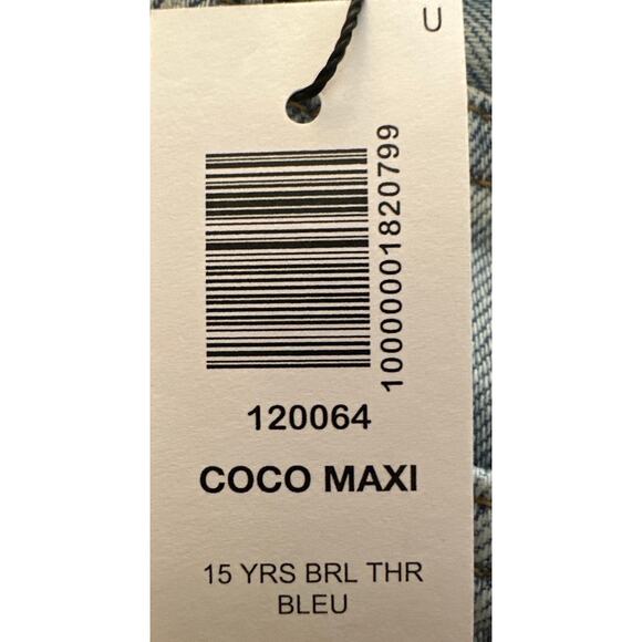 Aritzia Denim Forum The Coco High-Rise Maxi Denim Skirt Size 30 Waist New - Picture 7 of 8